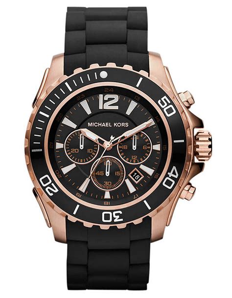 black mens michael kors watch|Michael Kors clear band watch.